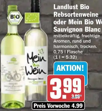 AEZ Landlust Bio Rebsortenweine oder Mein Bio Wein Sauvignon Blanc Angebot