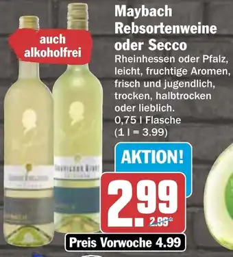 AEZ Maybach Rebsortenweine oder Secco Angebot