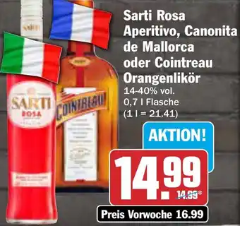 AEZ Sarti Rosa Aperitivo, Canonita de Mallorca oder Cointreau Orangenlikör Angebot