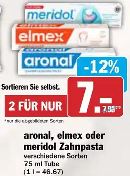 AEZ aronal, elmex oder meridol Zahnpasta Angebot