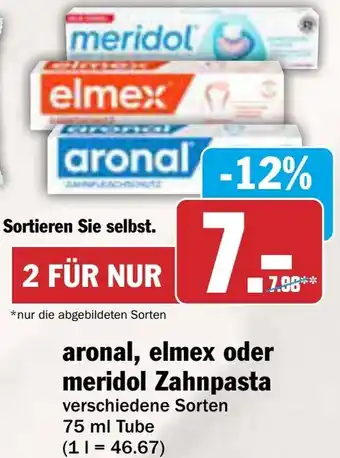 AEZ aronal, elmex oder meridol Zahnpasta Angebot