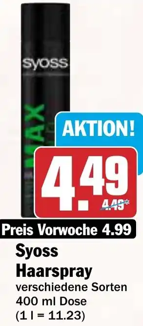 AEZ Syoss Haarspray Angebot