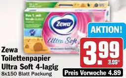 AEZ Zewa Toilettenpapier Ultra Soft 4-lagig Angebot