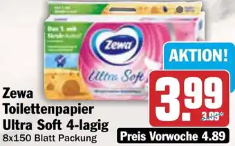 AEZ Zewa Toilettenpapier Ultra Soft 4-lagig Angebot