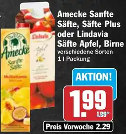 AEZ Amecke Sanfte Säfte, Säfte Plus oder Lindavia Säfte Apfel, Birne Angebot