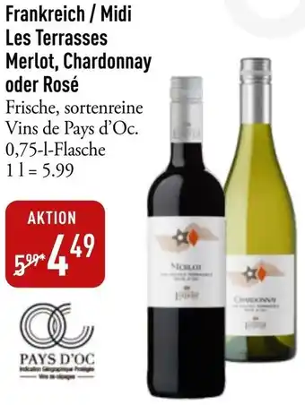 Galeria Markthalle Frankreich / Midi Les Terrasses Merlot, Chardonnay oder Rosé Angebot