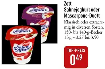 Galeria Markthalle Zott Sahnejoghurt oder Mascarpone-Duett Angebot