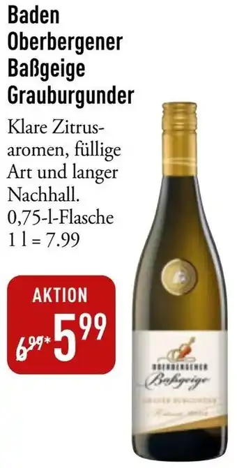 Galeria Markthalle Baden Oberbergener Baẞgeige Grauburgunder Angebot
