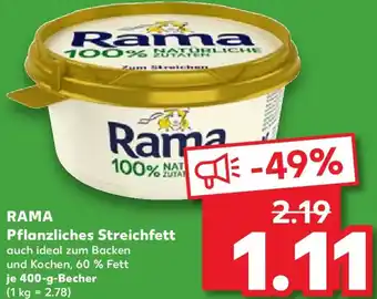 Kaufland RAMA Pflanzliches Streichfett Angebot