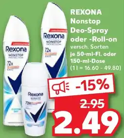 Kaufland REXONA Nonstop Deo-Spray oder Roll-on Angebot