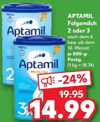 Kaufland APTAMIL Folgemilch 2 oder 3 Angebot