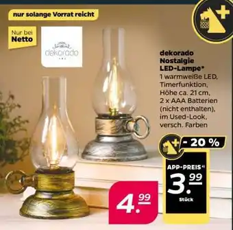 NETTO dekorado Nostalgie LED-Lampe Angebot