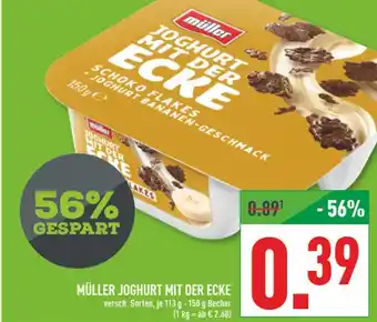 Marktkauf Müller joghurt mit der ecke schoko flakes joghurt bananen-geschmack Angebot