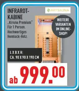 Marktkauf Artsauna infrarot-kabine kiruna premium Angebot