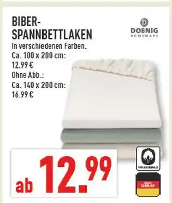 Marktkauf Dobnig homeware biber-spannbettlaken ca. 100 x 200 cm Angebot
