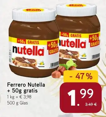 Dornseifer Ferrero Nutella + 50g gratis Angebot