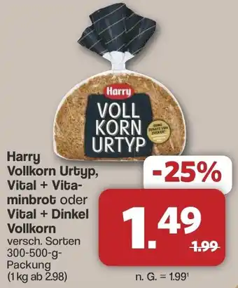Famila Nord West Harry Vollkorn Urtyp, Vital + Vitaminbrot oder Vital + Dinkel Vollkorn Angebot