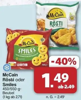Famila Nord West McCain Rösti oder Smiles Angebot