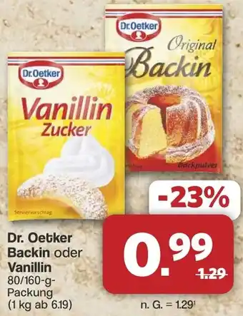 Famila Nord West Dr. Oetker Backin oder Vanillin Angebot