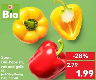 Kaufland Span. Bio-Paprika, rot und gelb Angebot