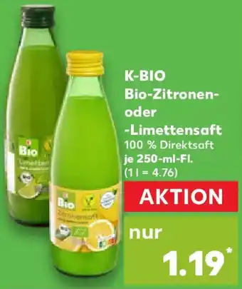 Kaufland K-BIO Bio-Zitronen oder Limettensaft Angebot