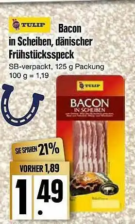 Edeka Tulip Bacon In Scheiben, Dänischer Frühstücksspeck Angebot