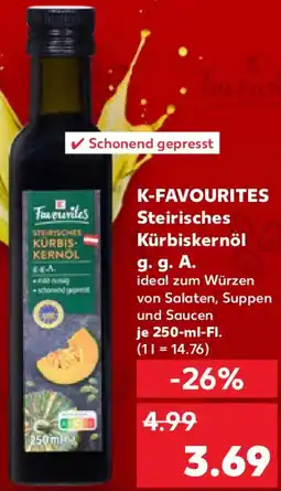 Kaufland K-FAVOURITES Steirisches Kürbiskernöl g. g. A. Angebot