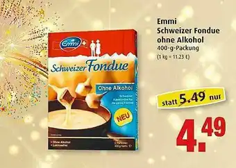 Markant Emmi Schweizer Fondue Ohne Alkohol Angebot