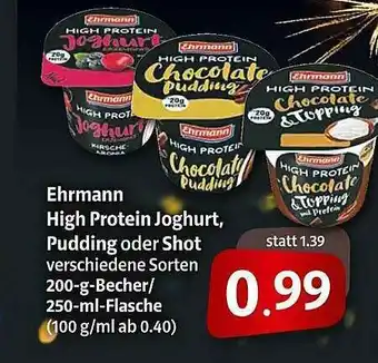 Markant Ehrmann High Protein Joghurt, Pudding Oder Shot Angebot