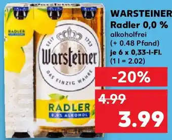Kaufland WARSTEINER Radler 0,0 % Angebot