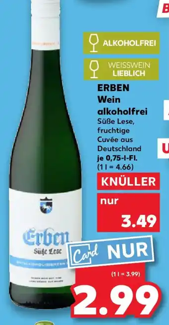Kaufland ERBEN Wein alkoholfrei Angebot