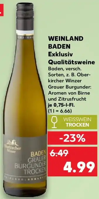 Kaufland WEINLAND BADEN Exklusiv Qualitätsweine Angebot