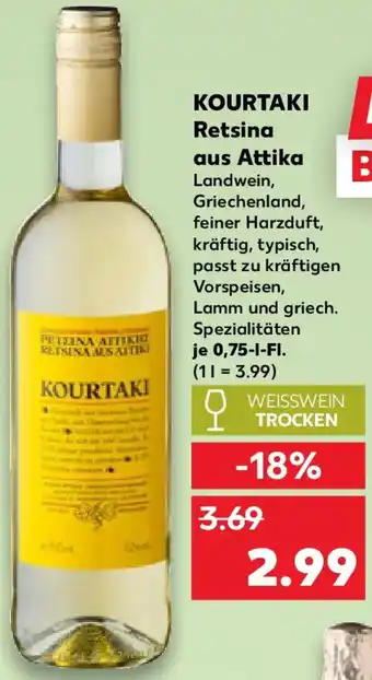 Kaufland KOURTAKI Retsina aus Attika Angebot
