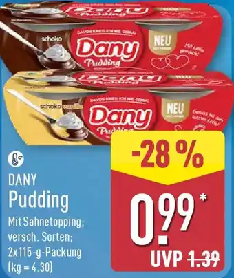 Aldi Nord DANY Pudding Angebot