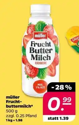 NETTO müller Fruchtbuttermilch Erdbeere Angebot
