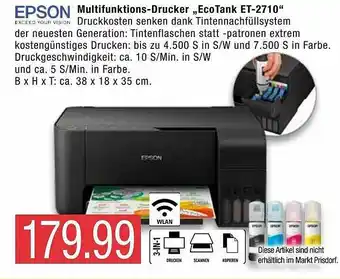 Marktkauf Epson Multifunktions-drucker „eco Tank Et-2710“ Angebot