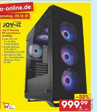 Netto Marken-Discount Joy-it Gaming Pc Intel Pentium I5-ti500 Angebot