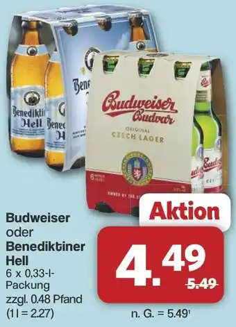Famila Nord West Budweiser oder Benediktiner Hell Angebot