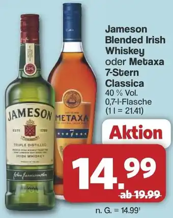 Famila Nord West Jameson Blended Irish Whiskey oder Metaxa 7-Stern Classica Angebot