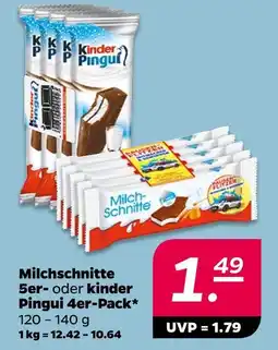NETTO Kinder milchschnitte 5er- oder kinder pingui 4er-pack Angebot