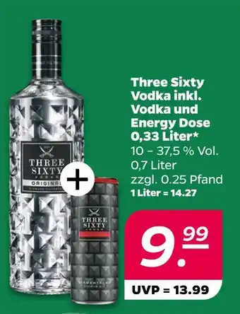 NETTO Three sixty vodka inkl. vodka und energy dose Angebot