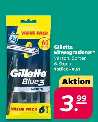 NETTO Gillette einwegrasierer Angebot