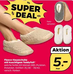 NETTO Fleece-hausschuhe mit kuschligem teddyfell Angebot