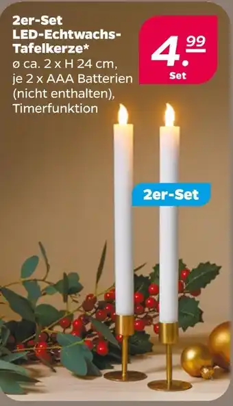 NETTO 2er-set led-echtwachs-tafelkerze Angebot