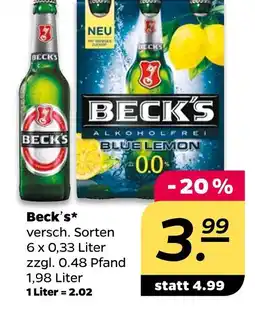 NETTO Beck's blue lemon 0.0 Angebot