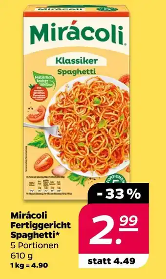 NETTO Mirácoli fertiggericht spaghetti Angebot