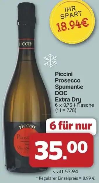Famila Nord West Piccini Prosecco Spumante DOC Extra Dry Angebot