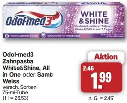 Famila Nord West Odol-med3 Zahnpasta White&Shine, All in One oder Samt Weiss Angebot