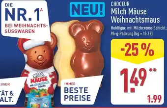 Aldi Nord CHOCEUR Milch Mäuse Weihnachtsmaus Angebot