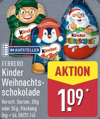 Aldi Nord FERRERO Kinder Weihnachtsschokolade Angebot